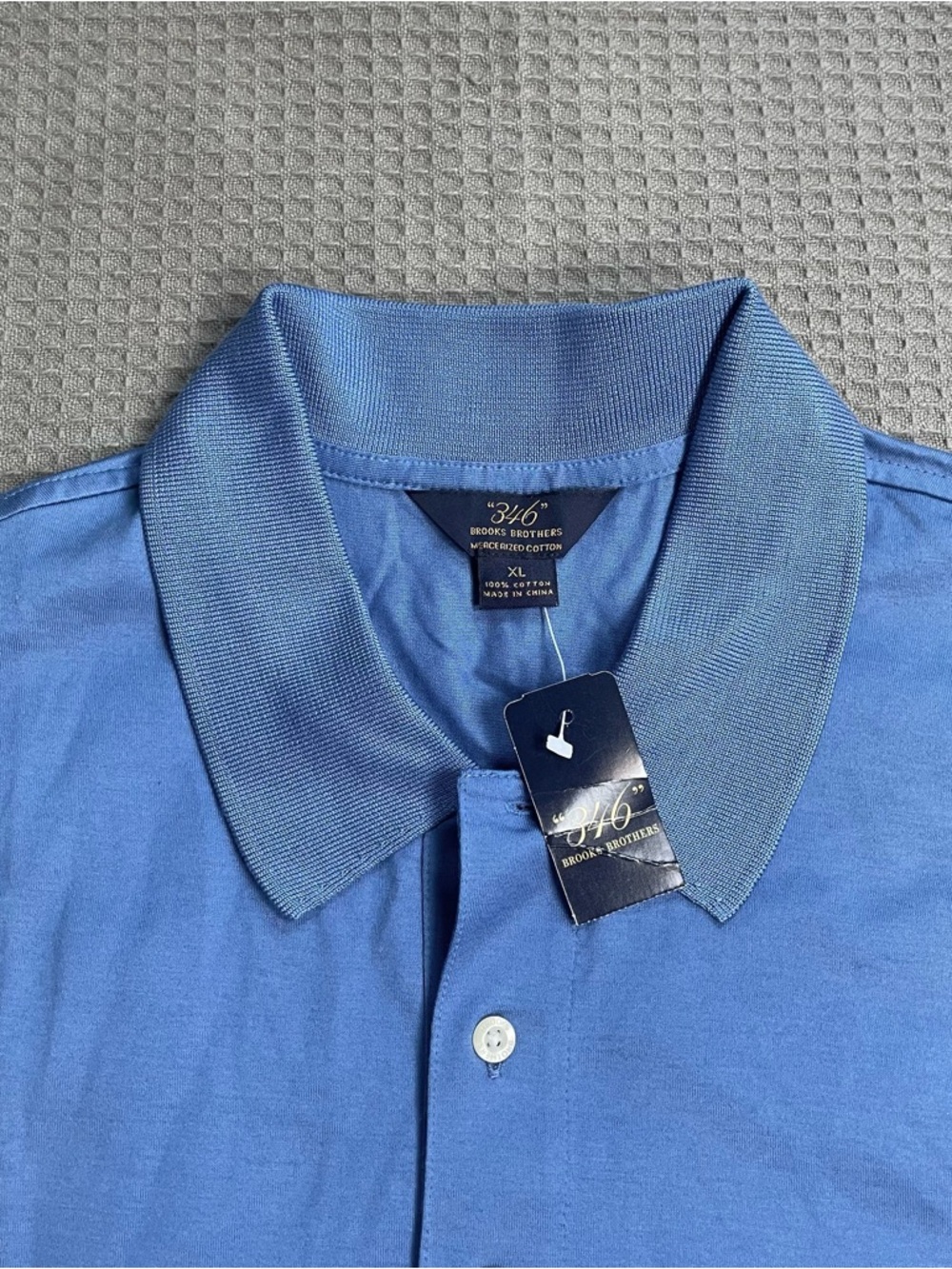 New Brooks Brothers 346 Mercerized Cotton Polo Shirt XL Mens Blue